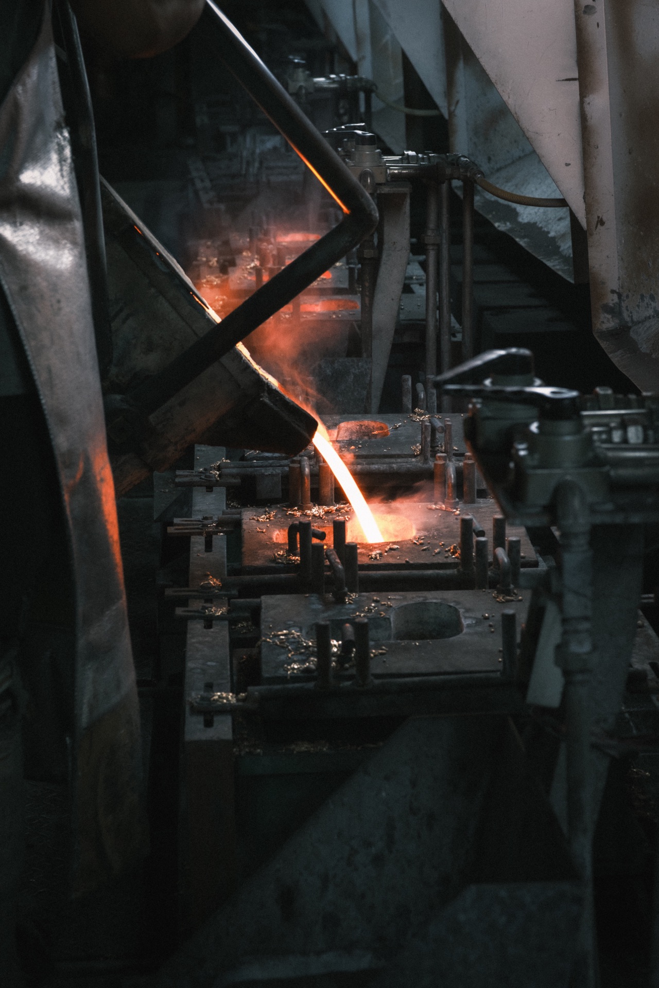 Investment Casting — Molten Metal Pouring into Mold