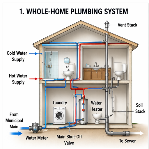 How home plumbing works — complete system overview